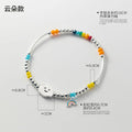 Sterling Silver Bracelet with Colorful Handmade Beads