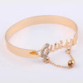 Womens Metal Bracelet Letter Design Chain Tassel Jewelry