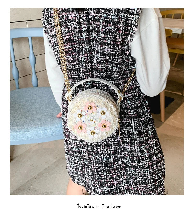 Kids Crossbody Bag Flower Messenger Shoulder Bag for Girls