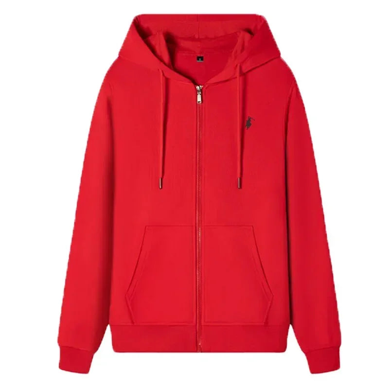 Men Knit Hoodie Casual Zipper Sweatshirt Sportswear