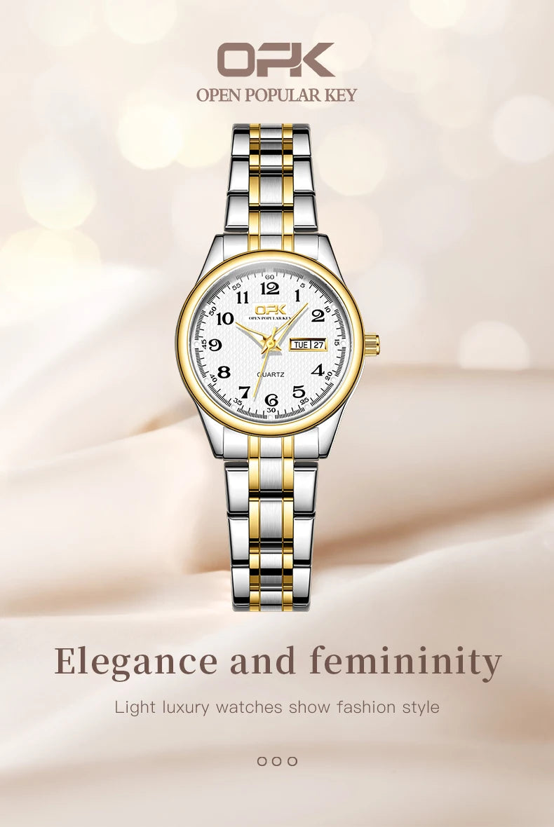 Women Quartz Watch Waterproof Classic Stainless Steel Watch