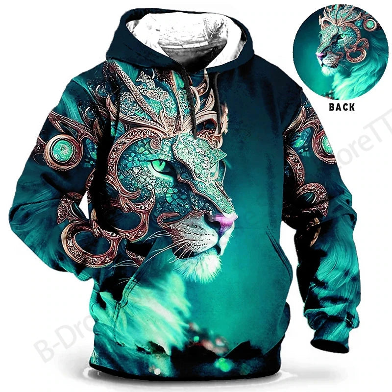 Dragon Print Hoodie 3D Graphic Sweatshirt for Men and Women