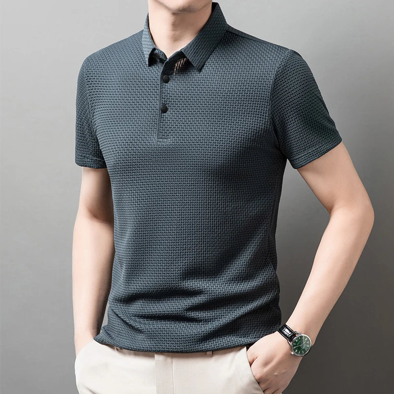 Men Polo Shirt Short Sleeve Business Casual Summer Top