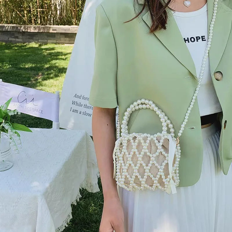 Basket Handbag Summer Shoulder Crossbody Beach Bag for Women