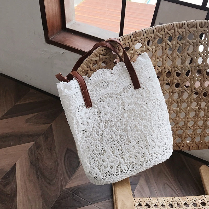 Womens Shoulder Bag Leather Canvas Top-Handle Crossbody Bag
