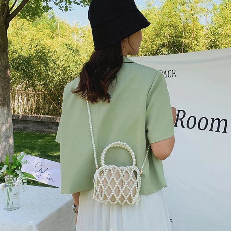 Basket Handbag Summer Shoulder Crossbody Beach Bag for Women