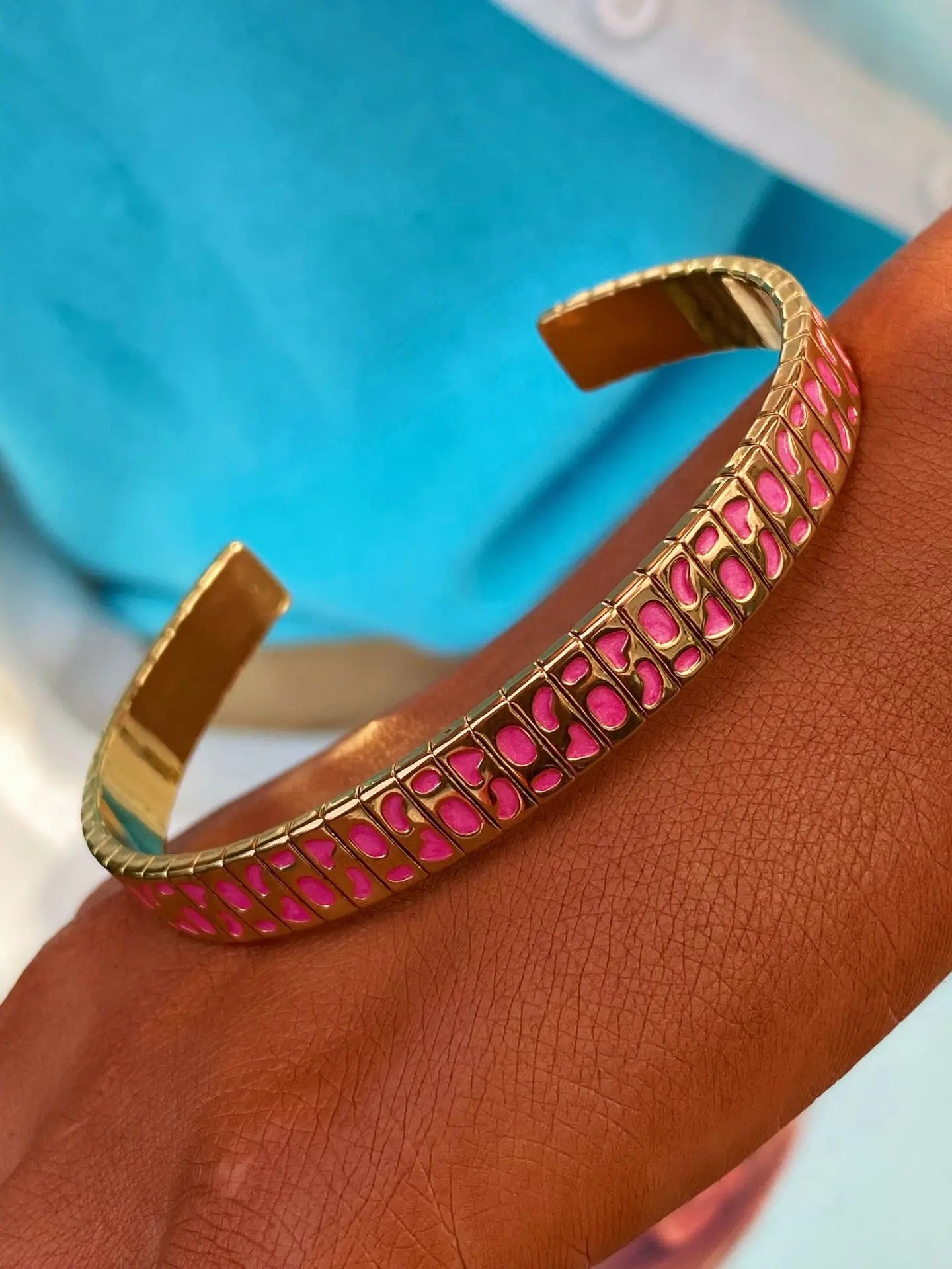 Cloisonne Bracelet Vintage Colorful Flower Bangle Jewelry