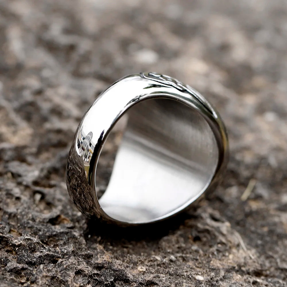 Viking Rune Ring Nordic Life Tree Stainless Steel Ring