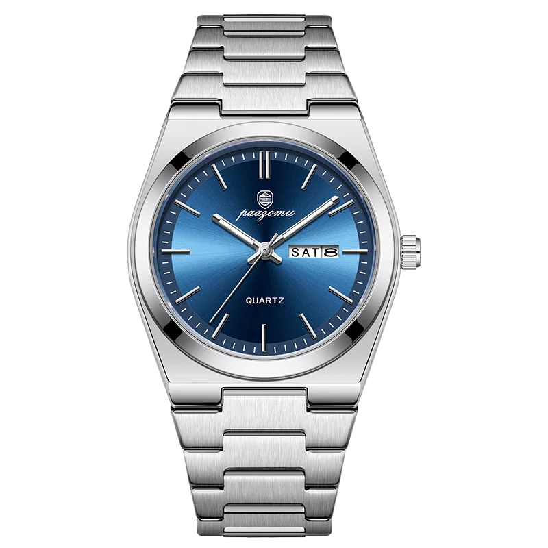 Men Quartz Watch Stainless Steel Luminous Chronograph Watch