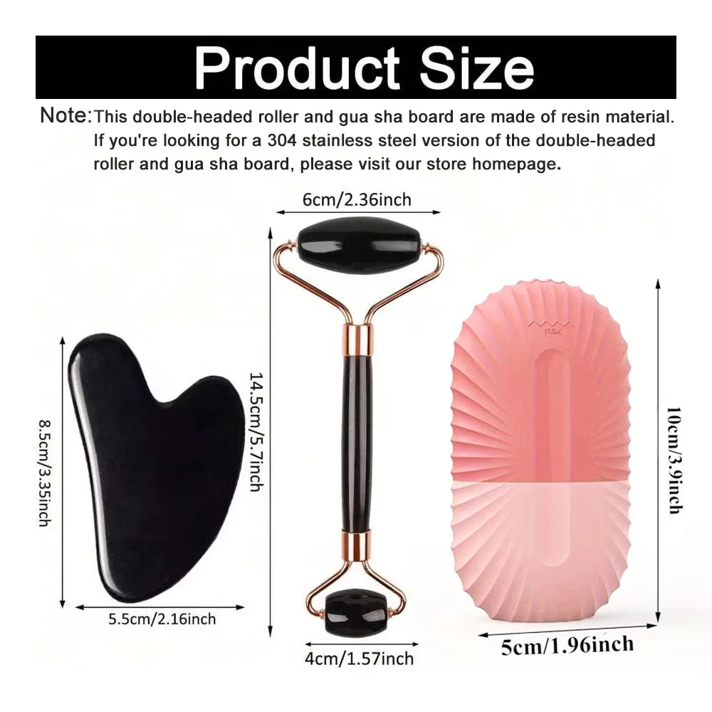 Ice Face Roller Facial Roller GuaSha Face Tool Set