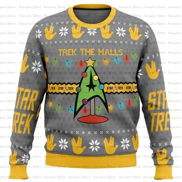 Christmas Sweater Hoodie Captain Picard Star Trek Pullover