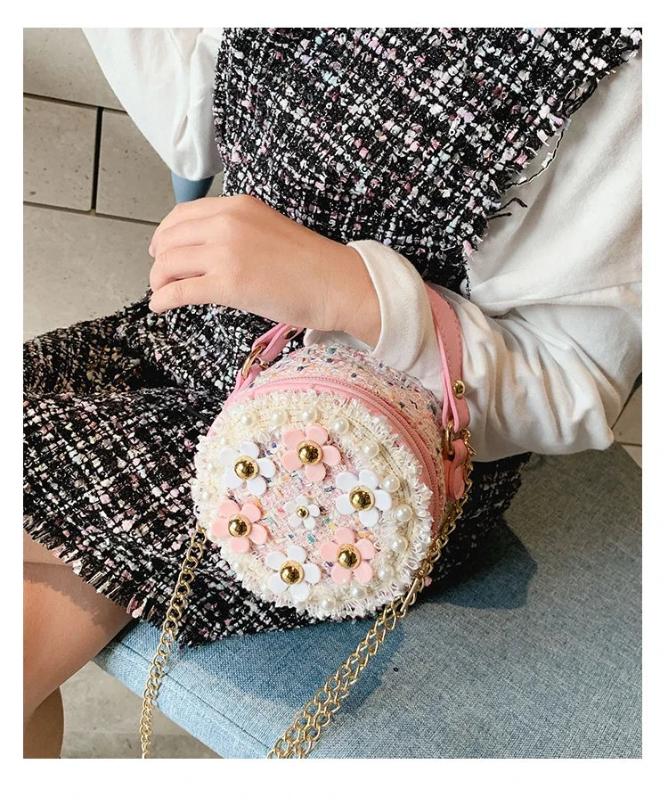 Kids Crossbody Bag Flower Messenger Shoulder Bag for Girls