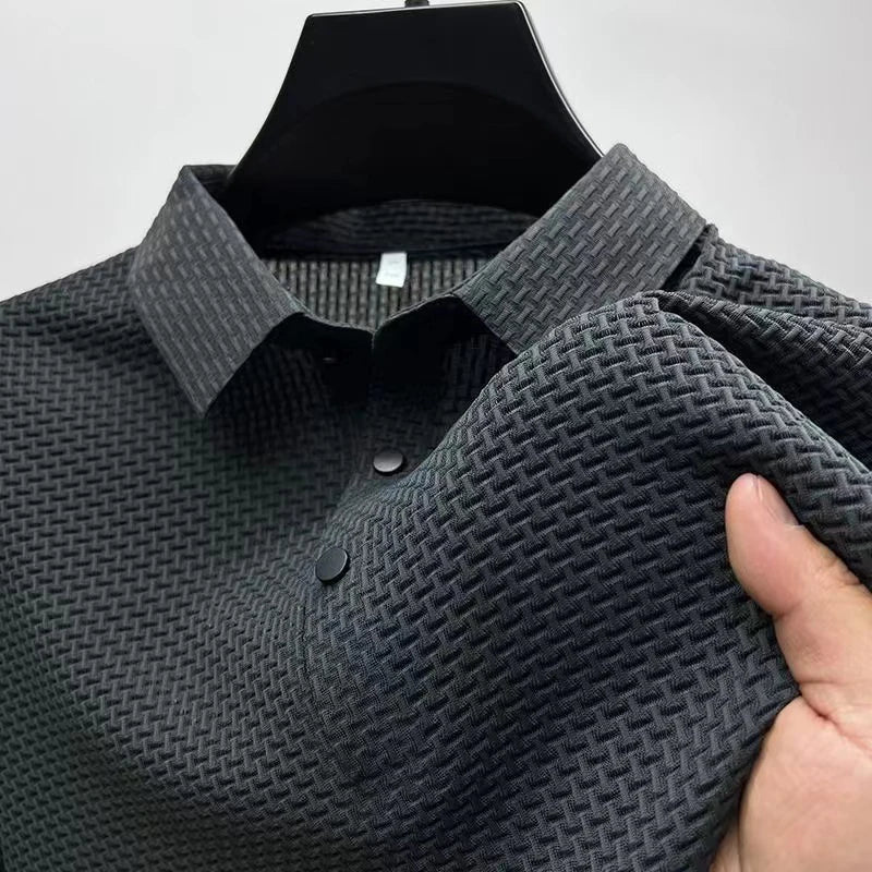 Men Polo Shirt Short Sleeve Business Casual Summer Top