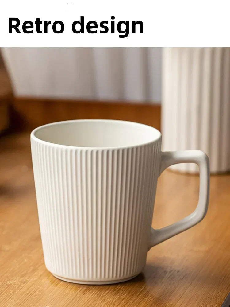 Ceramic Coffee Cup 500ML Matte Embossed Office Mug