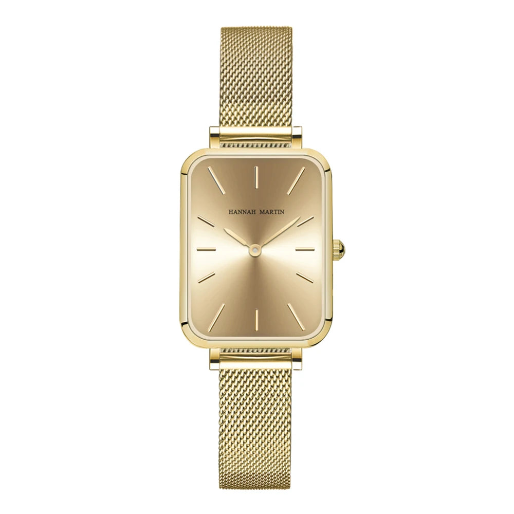 Ladies Quartz Watch Rectangle Stainless Steel Mesh Watch
