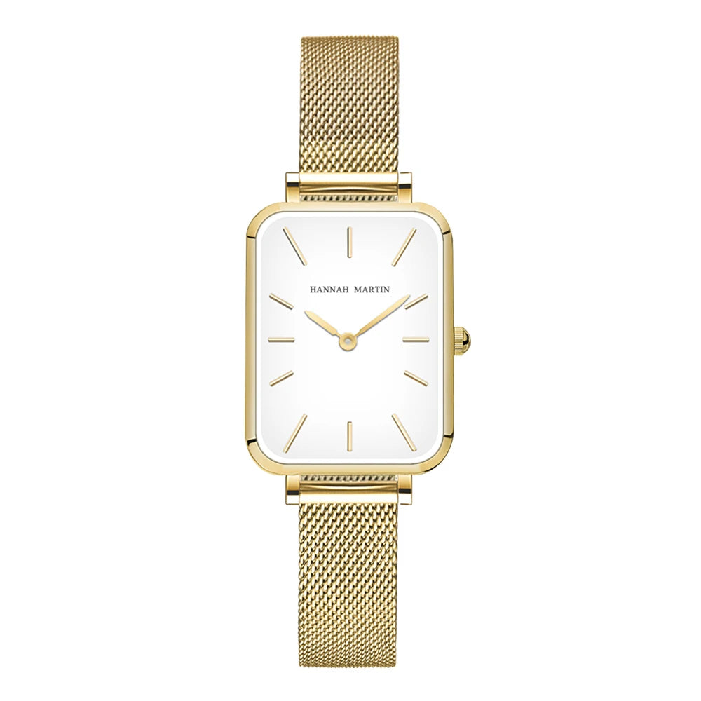 Ladies Quartz Watch Rectangle Stainless Steel Mesh Watch