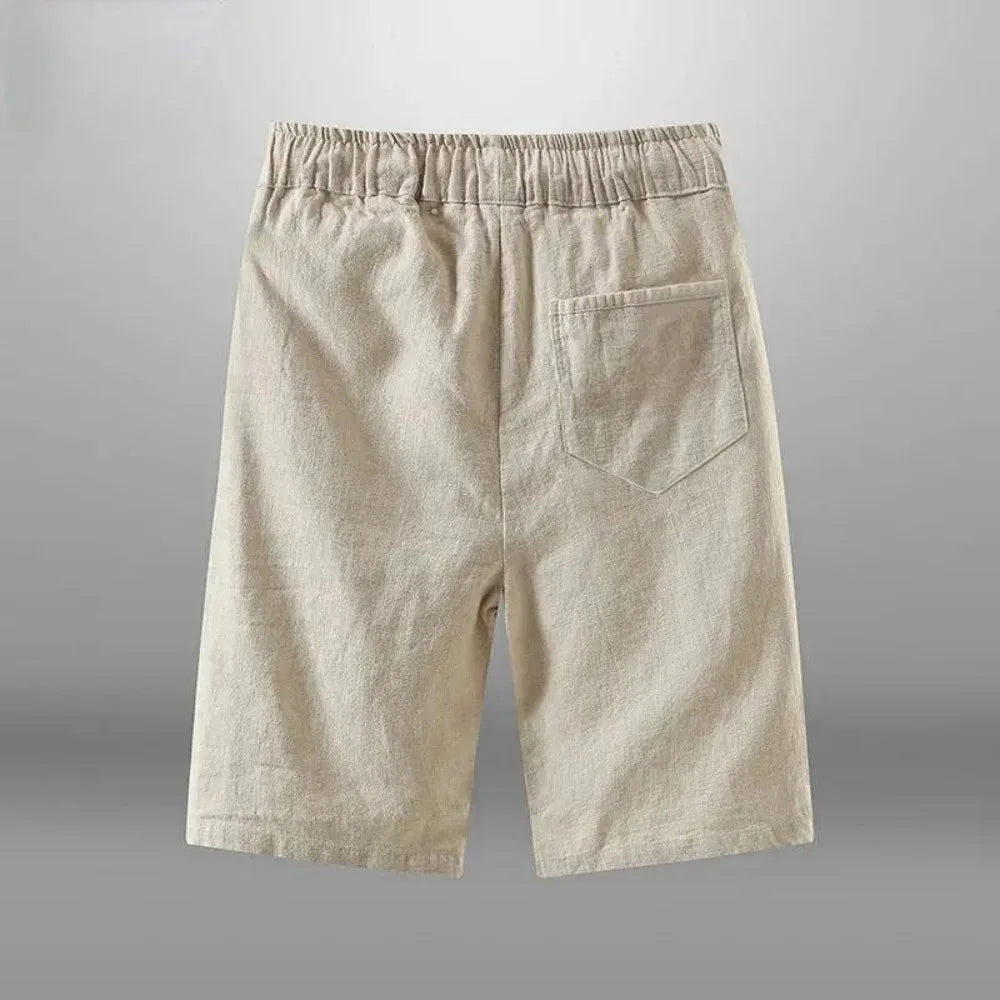 Men Casual Shorts Cotton Linen Beach and Gym Shorts