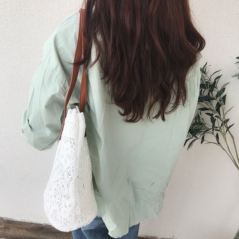 Womens Shoulder Bag Leather Canvas Top-Handle Crossbody Bag