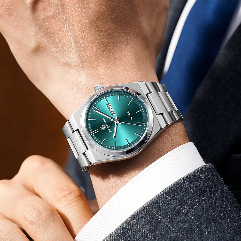 Men Quartz Watch Stainless Steel Luminous Chronograph Watch