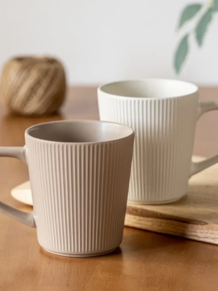 Ceramic Coffee Cup 500ML Matte Embossed Office Mug