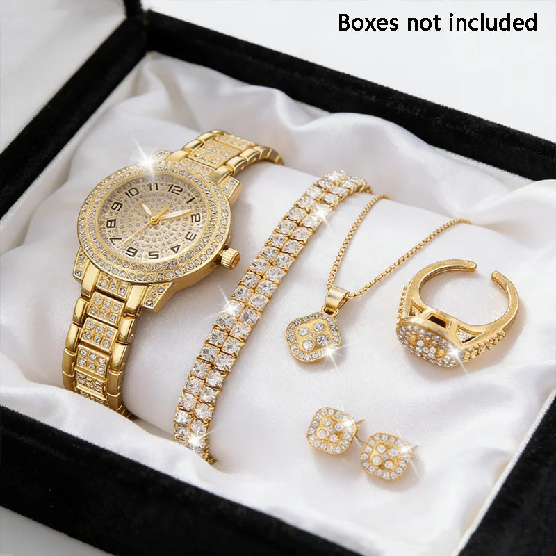 Women Gold Watch Luxury Quartz Diamond Bracelet Watch
