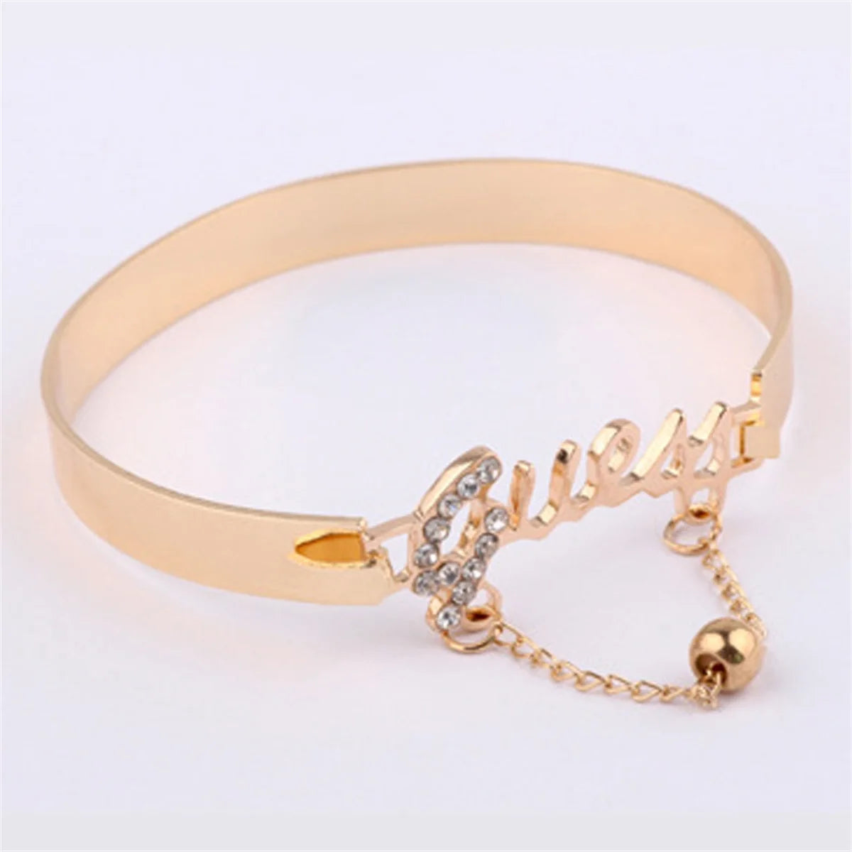 Womens Metal Bracelet Letter Design Chain Tassel Jewelry