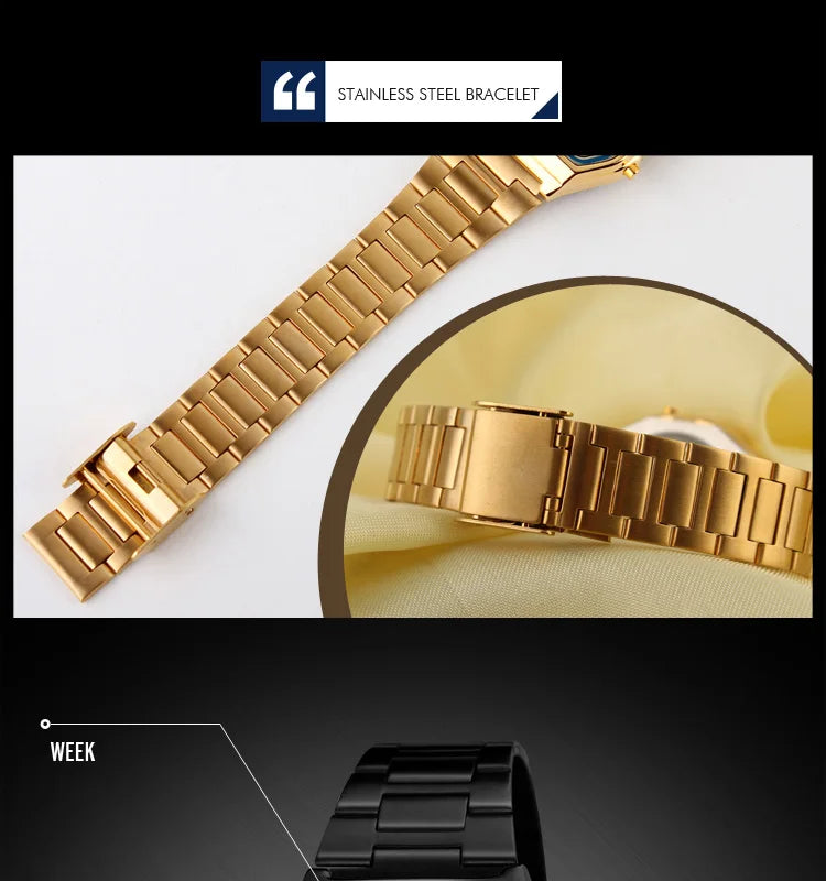 Sport Digital Wristwatch for Men Stainless Steel Waterproof Watch