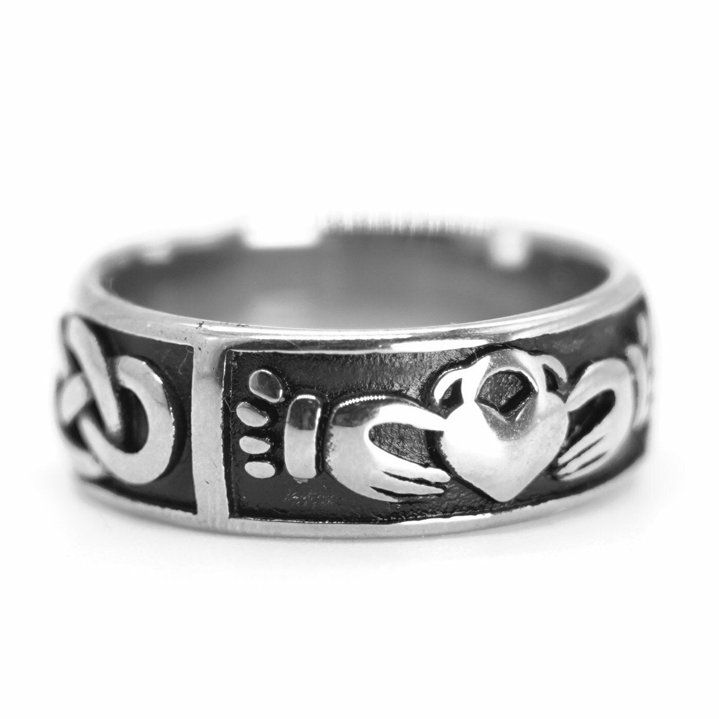 MENDEL Mens Claddagh Ring Celtic Irish Knot Wedding Band Ring Size 6 7 8 -14 15