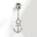 Glass Stone Anchor Dangle Casting Earrings