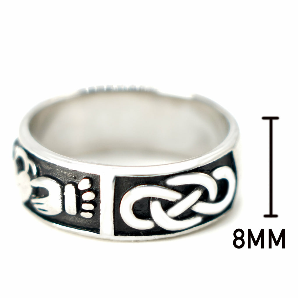 MENDEL Mens Claddagh Ring Celtic Irish Knot Wedding Band Ring Size 6 7 8 -14 15