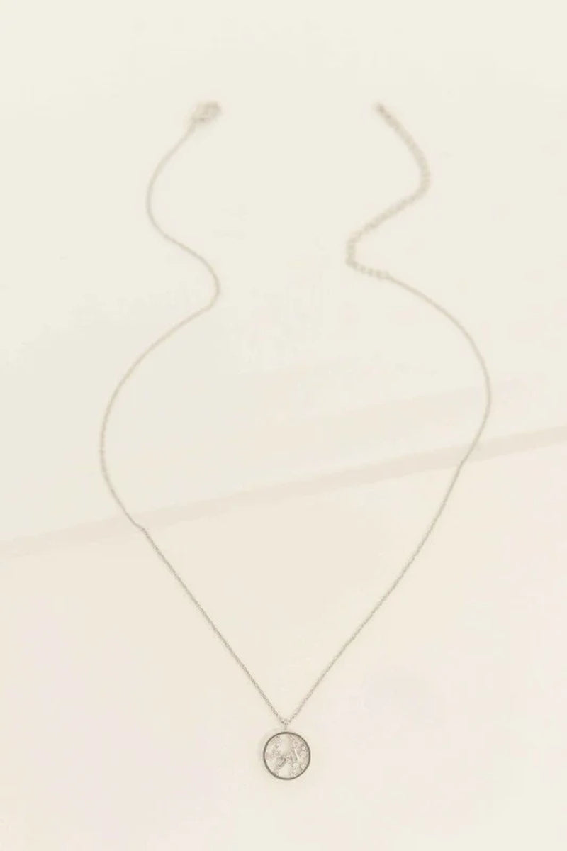 Circle Stone Necklace | Silver