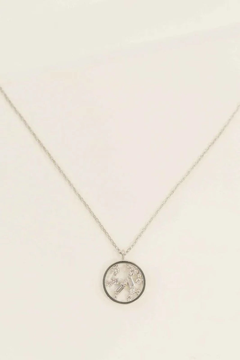 Circle Stone Necklace | Silver