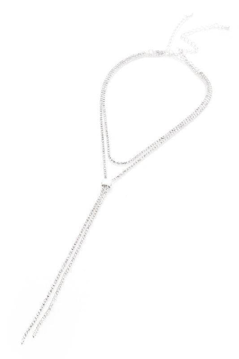 Layered Rhinestone Extra Fine Dainty Necklace