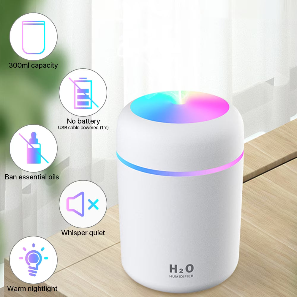 Humidifier for Room Home Small Quiet Ultrasonic Air Portable Humidifiers for Bedroom, White