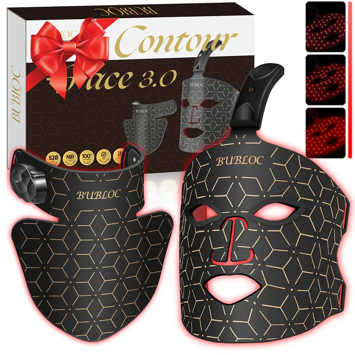 Portable Silicone LED Face Mask with Neck Red Light near Infrared Therapy anti Aging Repair Skin Brighten Skin Tone Home Use