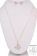 BUTTERFLY PENDANT LONG NECKLACE