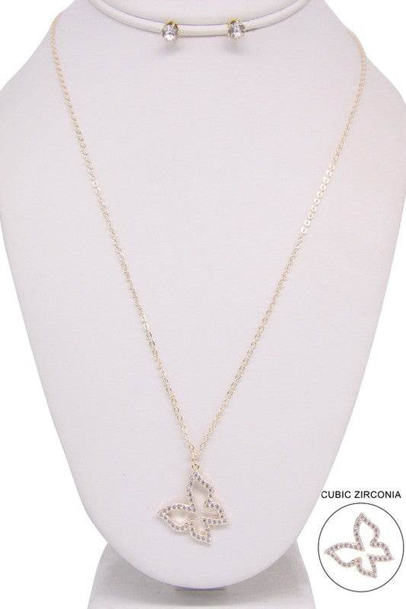 BUTTERFLY PENDANT LONG NECKLACE